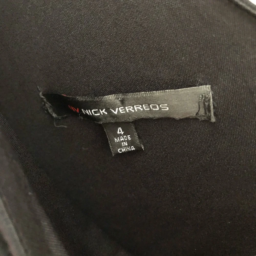 NV Nick Verreos "Heidi" Black Dress Knee Length One Shoulder jersey size 4 - Picture 6 of 10